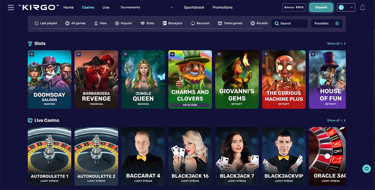 Kirgo Casino real money games